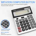 Desk Calculator 12 Digit Extra Large LCD Display, Touch Comfortable with Big Buttons, PXY Two Way Power Battery and Solar Standard Function Office
