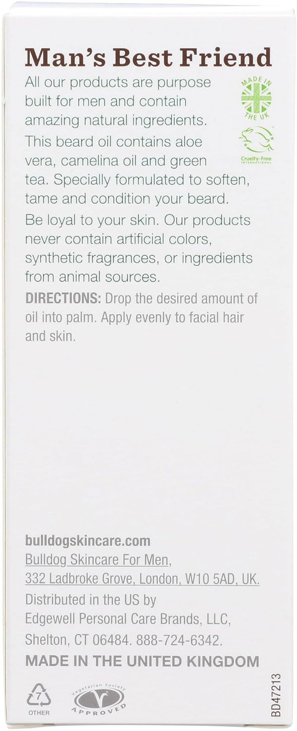 BULLDOG Grooming Original Beard Oil with Aloe Vera, Tames & Conditions Beards, 1 FL OZ 1 Fl Oz (Pack of 1) Beard Oil