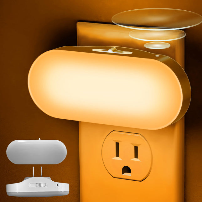 Doresshop Amber Night Light, Auto On/Off, 0-100 LM Adjustable Brightness, Dimmable Plug into Wall Light Sensor Night Lig