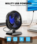JZCreater USB Desk Fan, 2Pack USB Fan, 360 Rotation Desktop Fan with 3 Speed, Table Personal Cooling Fan, Quiet Mini Desk Fan, USB Powered, Small