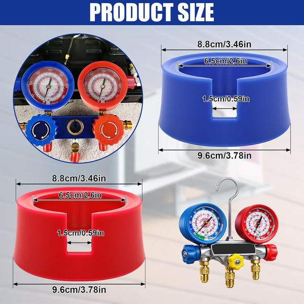 HVAC Gauge Boots 49190 Cover for Yellow Jacket JB 3-1/8" HVAC Gauges, AC Gauge Protector Boots 4910 Refrigerant Gauges Manifold Protective Covers