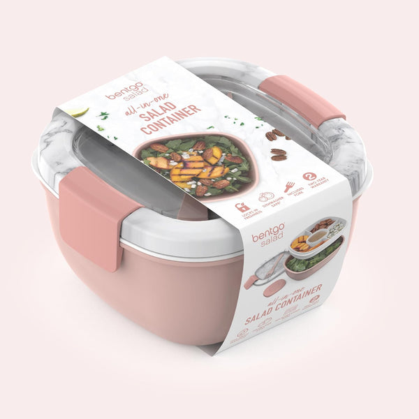 Bentgo Salad Container - 54 oz Bowl with 4-Compartment Toppings Tray, Dressing Container, Reusable Fork, BPA-Free Lunch Box for Meal Prep & Food