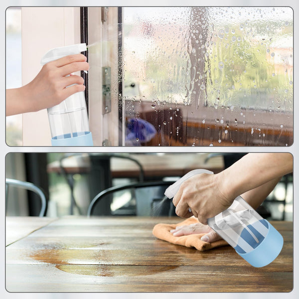 Glass Spray Bottles with Silicone Sleeve Protection, Empty 16 Oz Refillable Containers, Reusable Spray Bottles with Adjustable Nozzle for Hair,