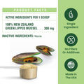Green Lipped Mussel Powder for Dogs & Cats - 100% New Zealand Green Lipped Mussels - Natural Hip & Joint Supplement for Joints, Tendons,