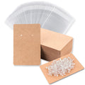 Earring Display Cards with 100 Pcs Earring Holder Cards 200 Pcs Earring Backs and 100 Jewelry Packaging for Earrings Necklace Jewelry Bags 3.5x2.4