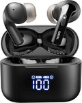 TOZO T20 Wireless Earbuds Bluetooth Headphones 48.5 Hrs Playtime with LED Digital Display, IPX8 Waterproof, Dual Mic Call Noise Cancelling 10Mm