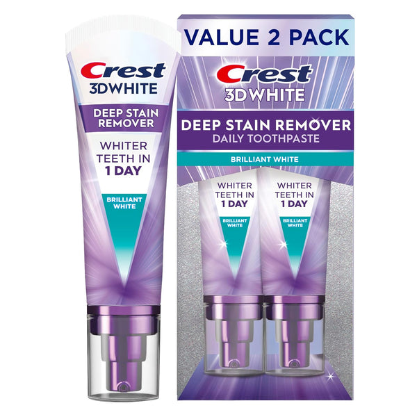 Crest 3Dwhite Brilliance Deep Stain Remover Brilliant White Toothpaste - 3.1Oz/2Pk