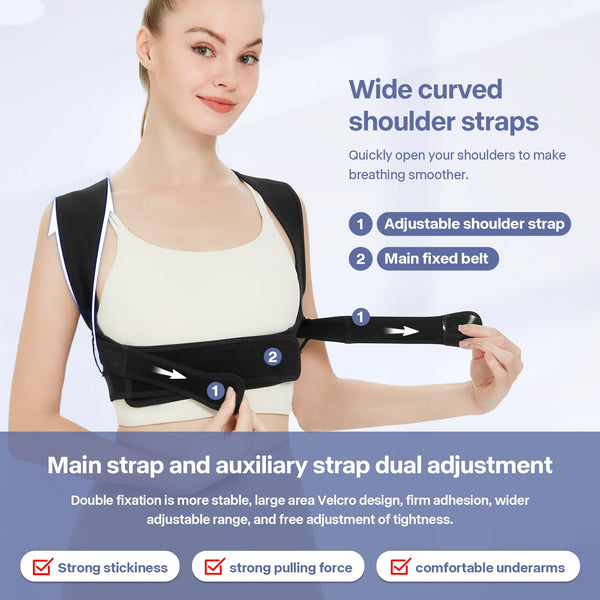 Back Brace Posture Corrector for Women and Men,Adjustable Shoulder Straightener Black(Small/Medium) Small/Medium BLACK
