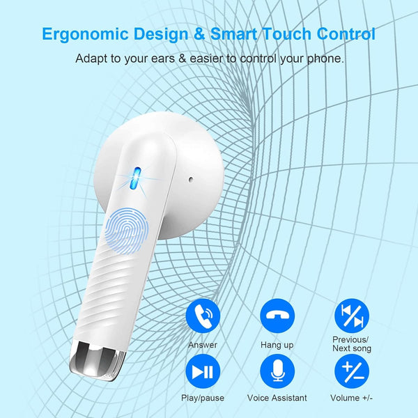 Wireless Earbuds, Bluetooth 5.4 Headphones in Ear with Noise Cancelling Mic, Bluetooth Earbuds Stereo Bass, IP7 Waterproof Sports Earphones, 32H