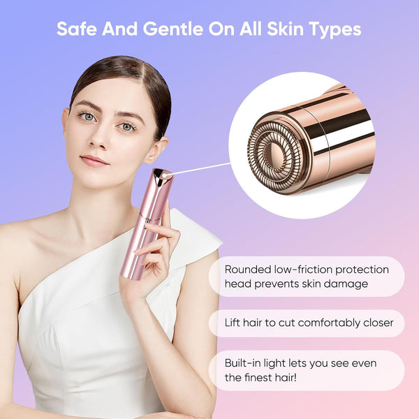 Facial Hair Remover for Women- as Seen on TV Painless Face Shaver -Mini Hair Remover, Electric Razor Shaver Portable Bikini Epilator for Lips,