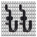 Jucoan 200 Pack J-Shaped Pegboard Hooks, Black Plastic Peg Hooks for 1/4 Inch Pegboard, Jewelry Display, Craft Organization, Pegboard Accessory