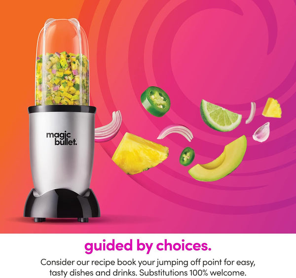 Magic Bullet Blender, Small, Silver, 11 Piece Set 11 piece Silver