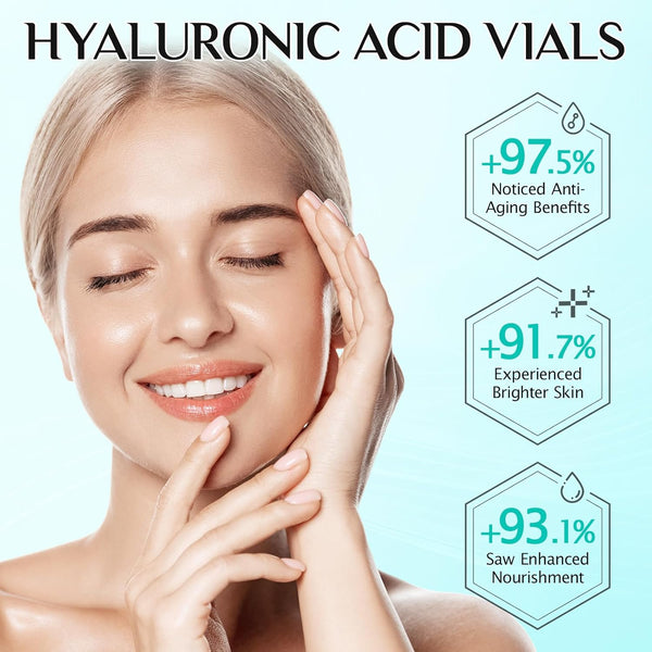 Hyaluronic Acid Serum for Face, 3% Hyaluronic Acid Serum Ultra-Hydrating Tube, anti Aging Single-Use Vials Skincare for Dry Skin, Smoother Skin,