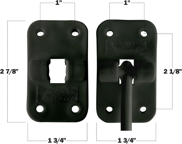 Camp'N 6" RV Door Holder and Latch - Camper & Trailer Door Catch - T Style OEM - Black 2 Pack with Hardware 6 Inch Black