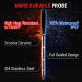 Thermopro Tempspike plus 600Ft Wireless Meat Thermometer with 2 Color-Coded Probes, Bluetooth Meat Thermometer with Lcd-Enhanced Booster for Food