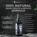 Beard Oil for Men - Hypoallergenic Natural Ingredients for Sensitive Skin, Nut Free Mustache Growth Conditioners, Natural Solution Conditioner to