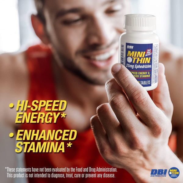 Mini Thin | Two-Way Action Caffeine Pills - High Speed Energy and Enhanced Stamina* - 205 Mg Caffeine; 25Mg Ephedrizine (100 Count Bottle)