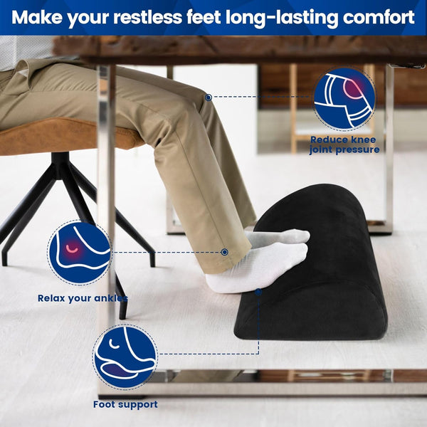 Foot Rest for under Desk at Work,Office Desk Accessories with Soft Foam and Washable Removable Cover, Foot Stool for Office, Car, Home to Foot