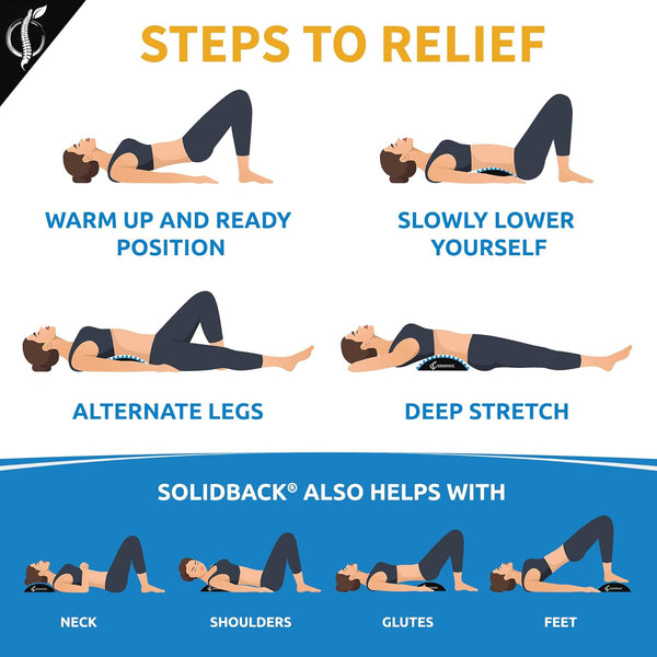 SOLIDBACK | Lower Back Pain Relief Treatment Stretcher | Chronic Lumbar Support | Herniated Disc | Sciatica Nerve | Spinal Stenosis | Posture