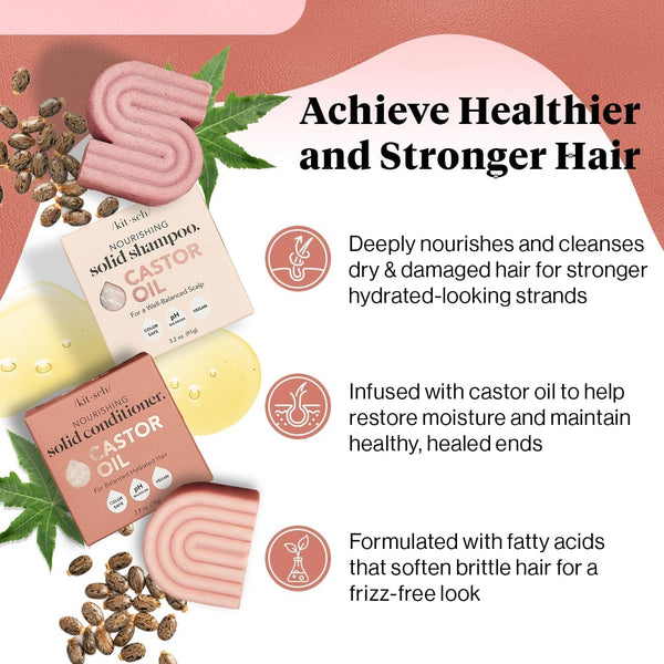 Kitsch Tea Tree Solid Shampoo & Coconut Oil Conditioner Bar, Shampoo and Conditioner Set for Clarifying Grease & Deep Moisturizing, Natural