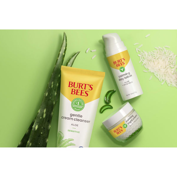 Burt'S Bees Calming Day Face Lotion with Aloe and Rice Milk, Soothing Face Lotion for Sensitive Skin, 98.9 Percent Natural Origin Skin Care, 1.8