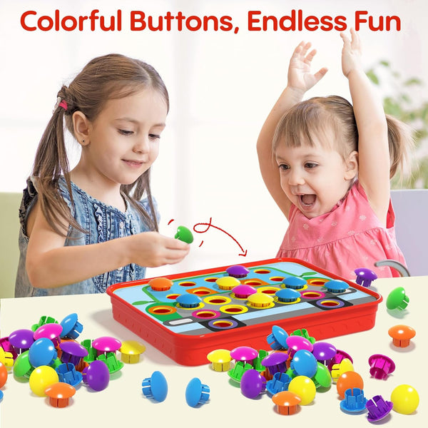 AMOSTING Matching Mosaic Pegboard Ã¢ÂÂ Sensory Early Educational Kids Activity, Gifts for Toddlers