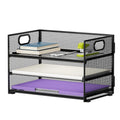 Marbrasse 3 Tier Paper Organizer Letter Tray, Mesh File Organizer with Handle, Paper Sorter Desk Organizer for Home Office Supplies