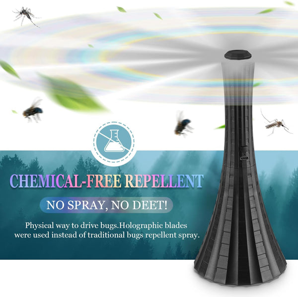 Fly Fans for Tables Rechargeable, 1800Mah Table Fans to Keep Flies Away by Soft Blades, Fly Repellent Outdoor Patio, Camping Picnic Essentials,