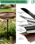10" Small Metal Bird Bath with Stake, Outdoor Birdbath for Garden 10 "diameter, 1.6" depth