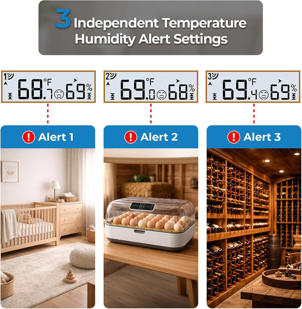 Indoor Outdoor Thermometer Wireless, 4.5 Inch Display Digital Hygrometer Thermometer Temperature Humidity Monitor with 330ft Range Sensor and