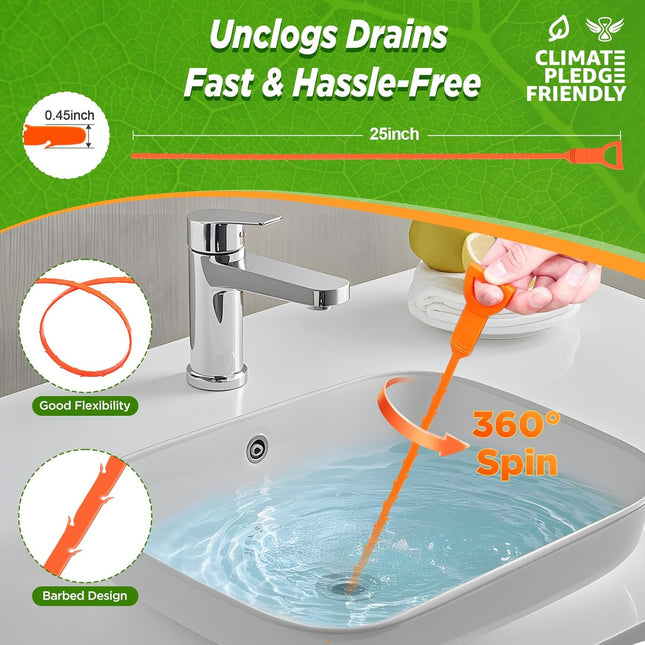 Forlivese Drain Snake, Drain Clog Remover,Hair Snake Tool Drain Opener,Sink Snake for Sewer Kitchen Sink Bathroom Tub To