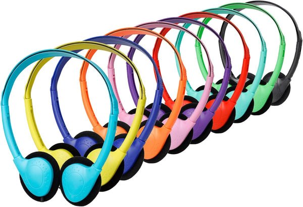 Classroom Kids Headphones Bulk 18 Pack for School Students Children Teen Boys Girls, Whole Bulk Headphones for Classroom Earphones 3.5mm Jack