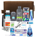 Convenience Kits International MenâS Premium 20-Piece Kit with Travel Size TSA Compliant Essentials, Featuring: Dove Men & Care Products in Brown