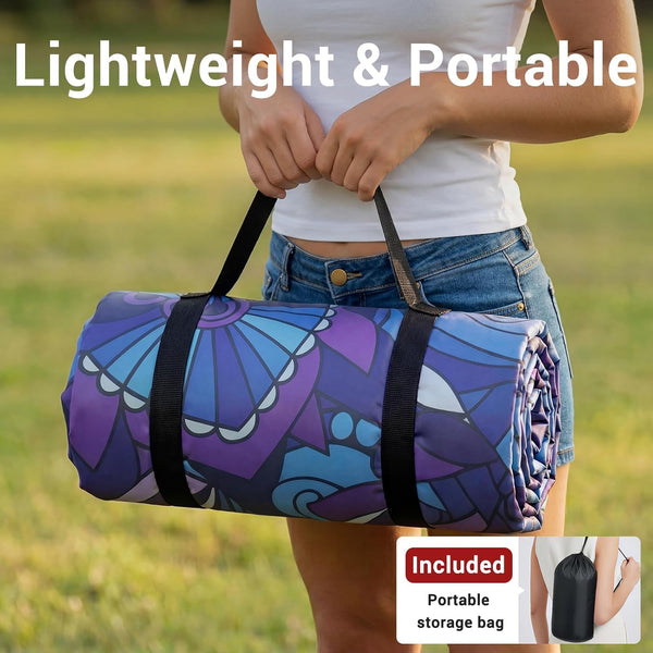 Picnic Blankets 60X80 Beachy Blanket Excersize Yogamat with Bag Womens Mens Travel Kit Camping Needs RV Decorations Long Car Road Trips Organizers