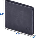 Wallet for Men Bifold Real Leather RFID Blocking Front Pocket Ultra Slim & Thin Stylish Minimalist with ID Window in Gift Box (Crazy Horse, Navy)