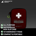 Breakwater Supply™ First Aid Kit for Car, Home, Office, Travel, Dorm, Businesses, 101 Piece HSA FSA Household & AirBNB Essentials Medical Kit &