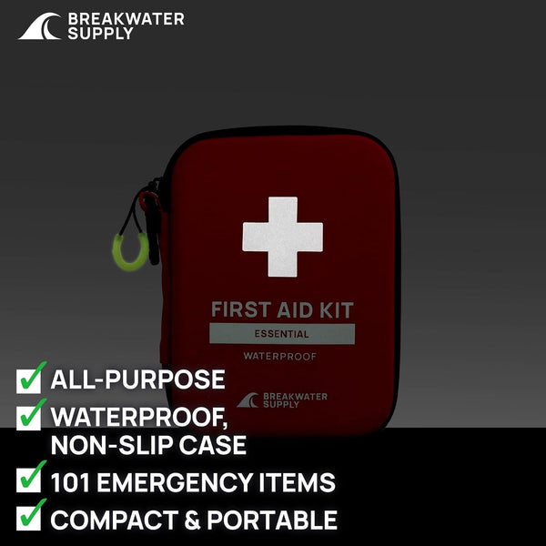 Breakwater Supply™ First Aid Kit for Car, Home, Office, Travel, Dorm, Businesses, 101 Piece HSA FSA Household & AirBNB Essentials Medical Kit &