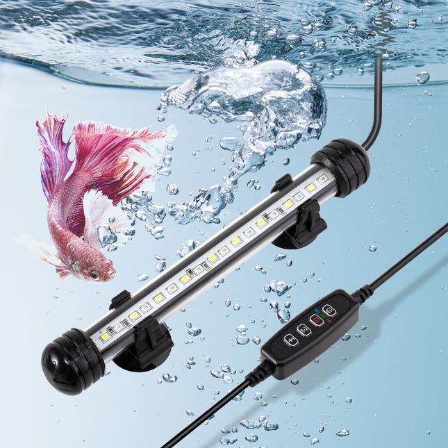 4W 7.5Inch Submersible Aquarium Light Underwater Fish Tank Light LED Aquarium Light Bar with Timer Auto On/Off and Dimme