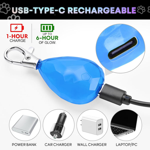 2-Pack Rechargeable Dog Light, Dog Collar Light,Waterproof ,3 Modes LED Dog Safety Lights,Multiple Color Options,Clip On Collar, Leash or