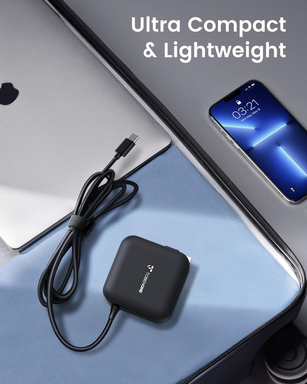 TobenONE 100W USB C Laptop Charger, Universal GaN III Power Supply Adapter, Replacement Foldable Fast Charger PD3.0 for MacBook, HP, Lenovo, Asus,