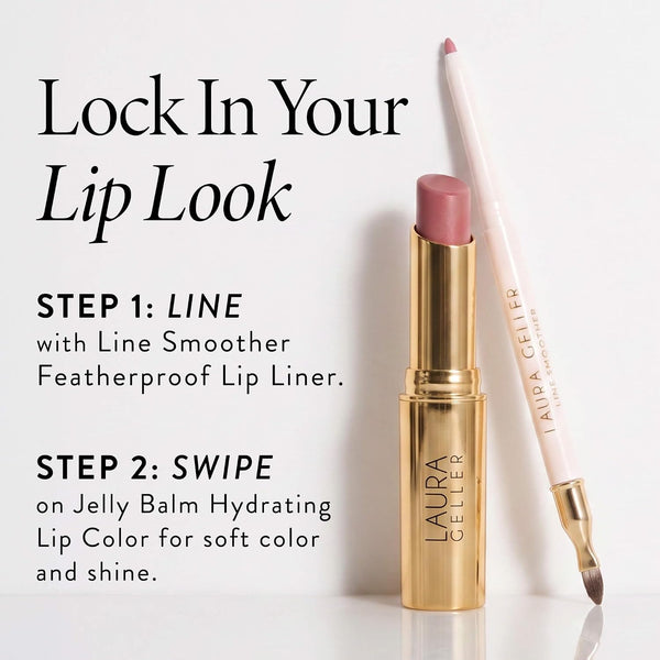 LAURA GELLER NEW YORK Jelly Balm Tinted Lip Balm – A Latte Love – Hydrating Lip Color with Shine Finish – Squalane & Vitamin E – Buildable Sheer