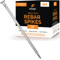 Rebar Stakes - 14 Inch Metal Spikes for Asphalt 1/2 Inch Diameter - 4 Pack Ground Stakes Heavy Duty for Speed Bump, Wheel Stop - Threaded