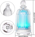 120ml Glass Essential Oil Diffuser, Ultrasonic Aroma Diffuser Glass Cover & Plastic Reservoir with Auto Shut-Off, 7 Colors LED Light for Home,