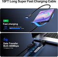 Super Fast Charger Type C, 25W USB C Wall Charger Fast Charging 10FT Cable Black 10FT