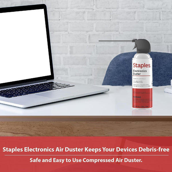 Staples Compressed Air Duster, 10 oz Can, Electronics & Keyboards, Office