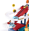 Toy Car Ramp Track Dinosaur Climbing Hills Railcar Colorful Vehicles Construction Play Set with 12 Mini Racer Cars and Track for Preschool Gifts