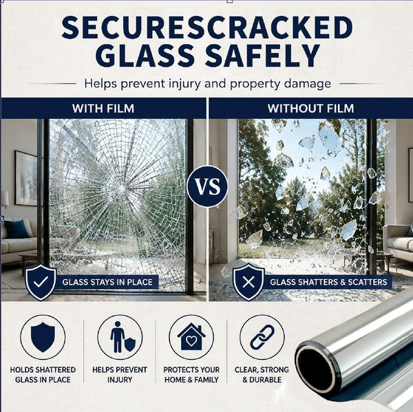 WPCTEV One Way Window Film, Daytime Privacy Mirror Window Tint, Static Cling Reflective Window Film Heat Control UV Blocking & Glare Reduction for