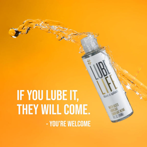 Lube Life Water-Based Personal Lubricant, Lube for Men, Women and Couples, Non-Staining, 8 Fl Oz