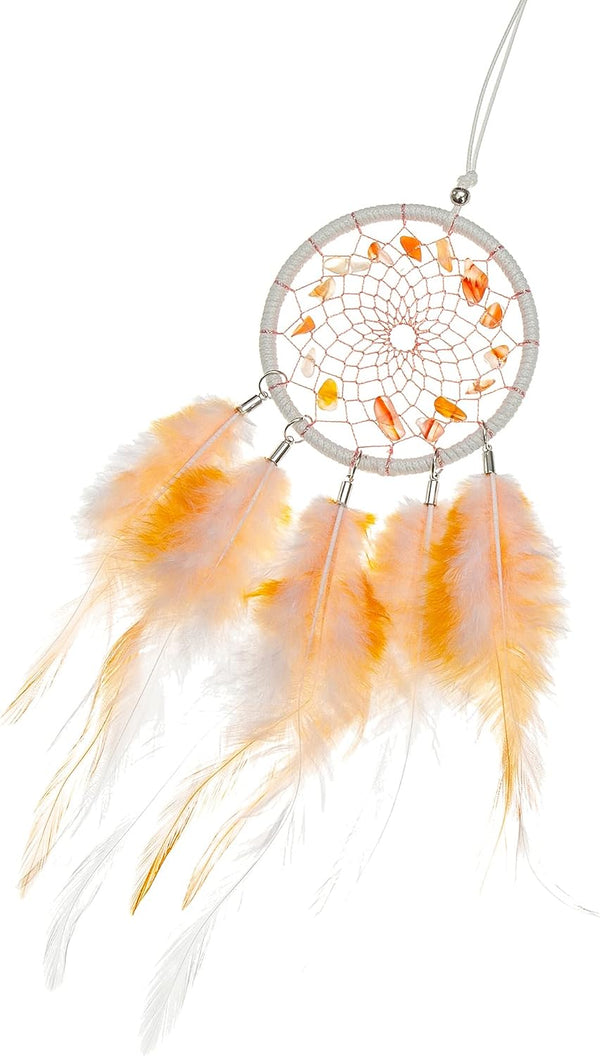 Mini Dream Catchers - Rooster Feather with Red Agate, Handmade Small Dreamcatcher for Bedroom, Dream Catcher for Girls, Dream Catchers for Boys,