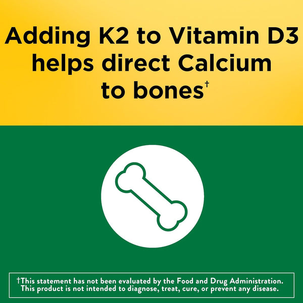Nature Made Vitamin D3 K2 Supplement, 30 Softgels 30 Count (Pack of 1)